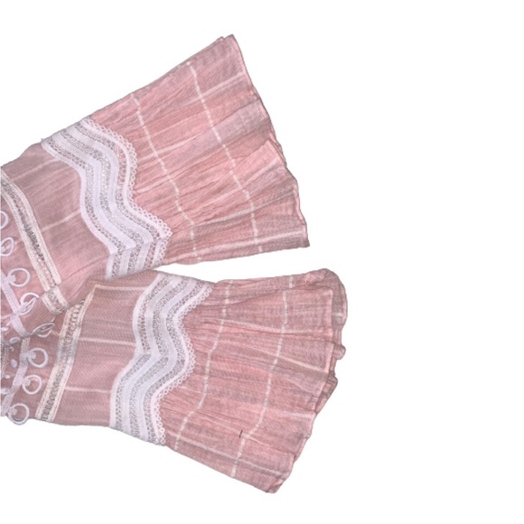 Jonathan Simkhai Embroidered Grid Trumpet Top Pink - Picture 7 of 13